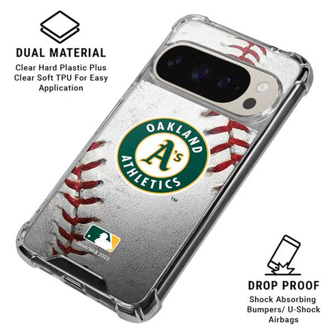 MLB Oakland Athletics Game Ball Pixel 9/9 Pro Clear Case